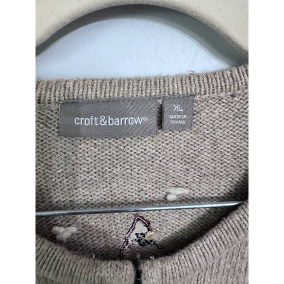 Vintage croft and barrow embroidered bird sweater size XL nature granola grandma - Picture 4 of 5